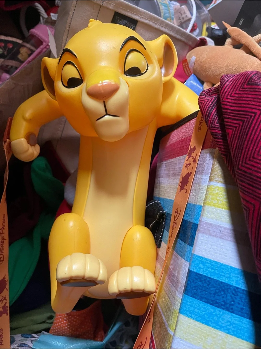 Disney Yellow Simba Popcorn Container With Landyard - Picture 2 of 3